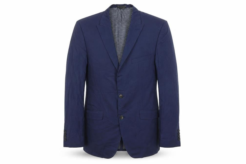 M&S Mens Blue Polyester Jacket Suit Jacket Size 42 Regular
