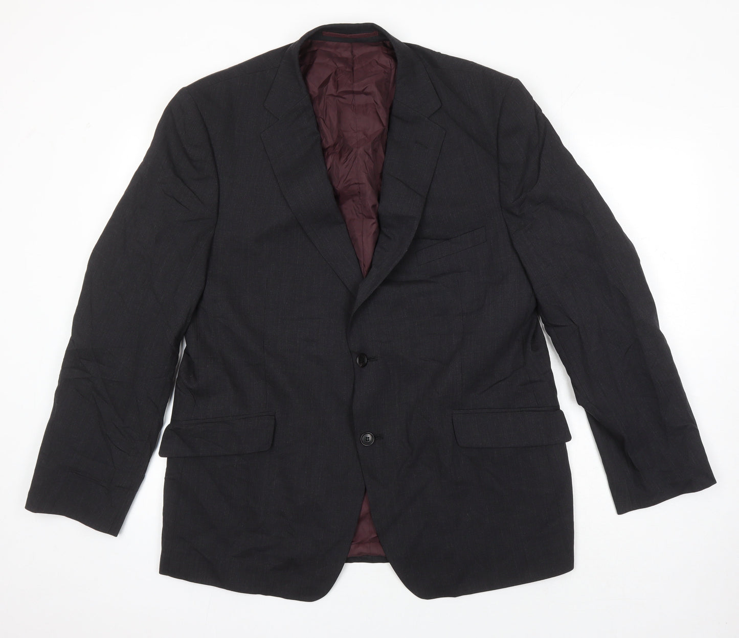 M&S Mens Black Wool Jacket Suit Jacket Size 44 Regular