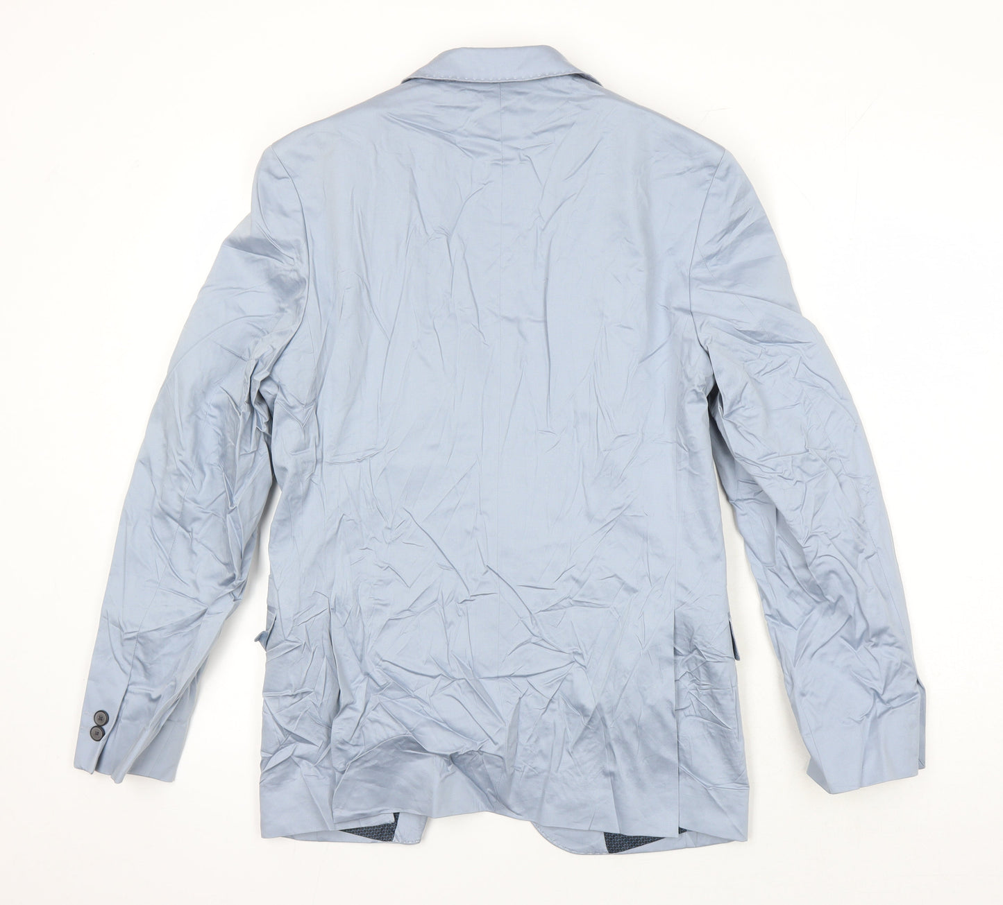 M&S Mens Blue Cotton Jacket Blazer Size 36 Regular