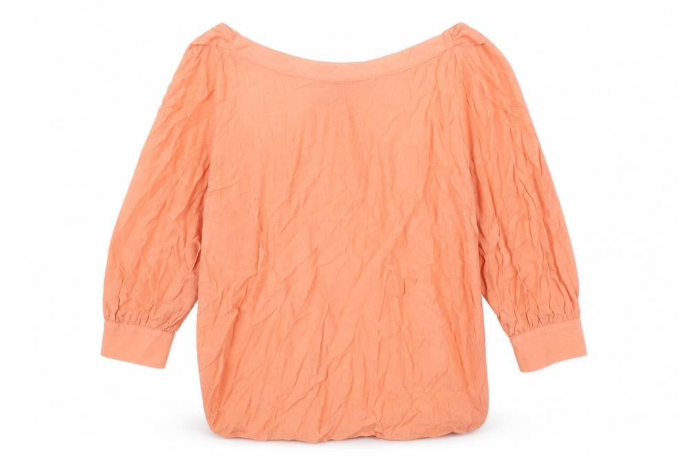 Mexx Womens Orange Viscose Tunic Blouse Size 8 Boat Neck