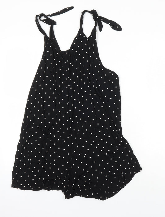 Monkl Womens Black Polka Dot Viscose Playsuit One-Piece Size M - Pockets