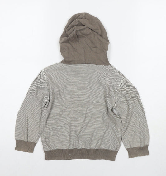 NEXT Boys Brown Cotton Pullover Hoodie Size 2-3 Years Zip - Logo