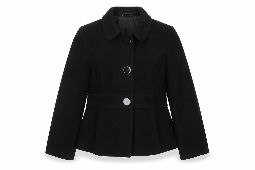 Marks & Spencer Womens Black Pea Coat Coat Size 14 Button