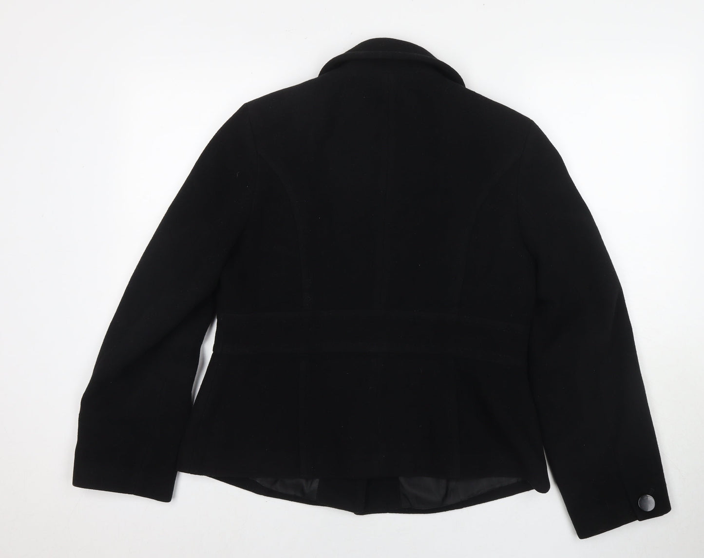 Marks and Spencer Womens Black Pea Coat Coat Size 14 Button