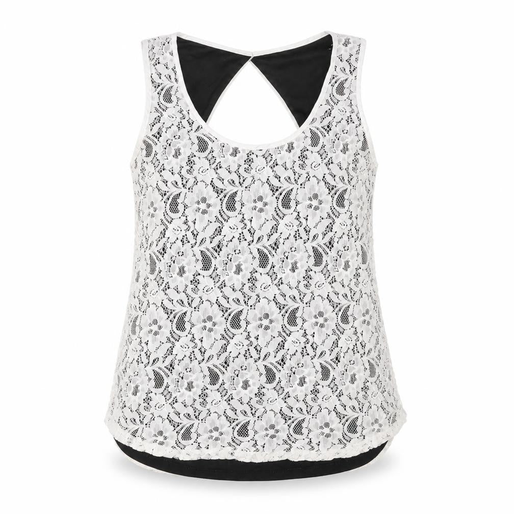 Oasis Womens White Polyamide Basic Tank Size S Scoop Neck