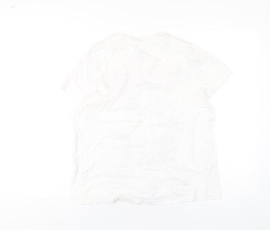 Stranger Things Womens White Cotton Basic T-Shirt Size S Round Neck
