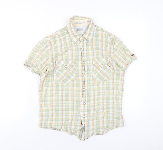 Replay Womens Multicoloured Plaid Cotton Basic Button-Up Size S Collared