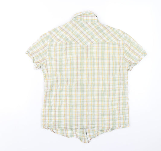 Replay Womens Multicoloured Plaid Cotton Basic Button-Up Size S Collared