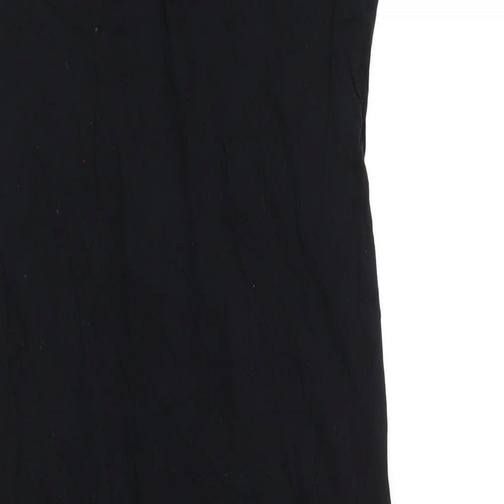 Select Womens Black Viscose T-Shirt Dress Size 14 Round Neck Pullover