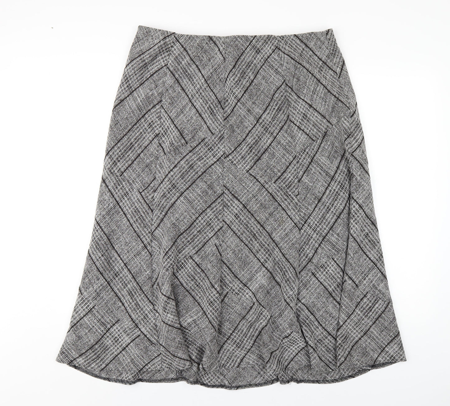 Marks and Spencer Womens Grey Polyester A-Line Skirt Size 16