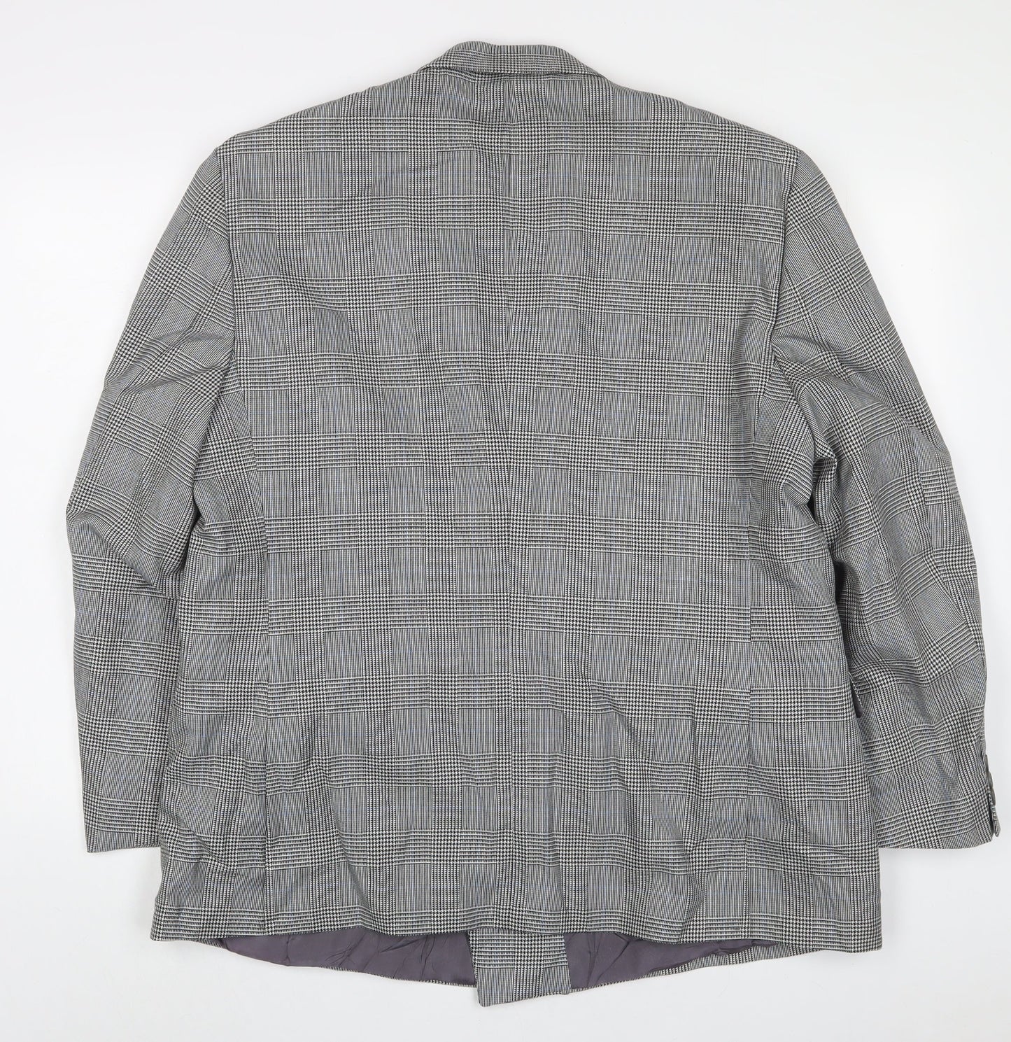 Skopes Mens Grey Plaid Wool Jacket Suit Jacket Size 44 Regular