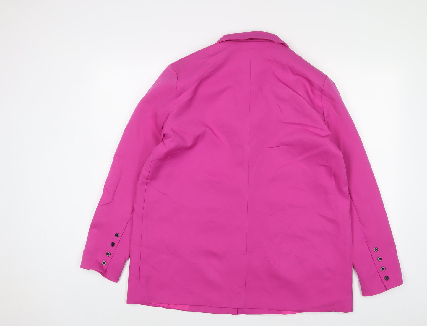 PRETTYLITTLETHING Womens Pink Jacket Blazer Size 8 Button