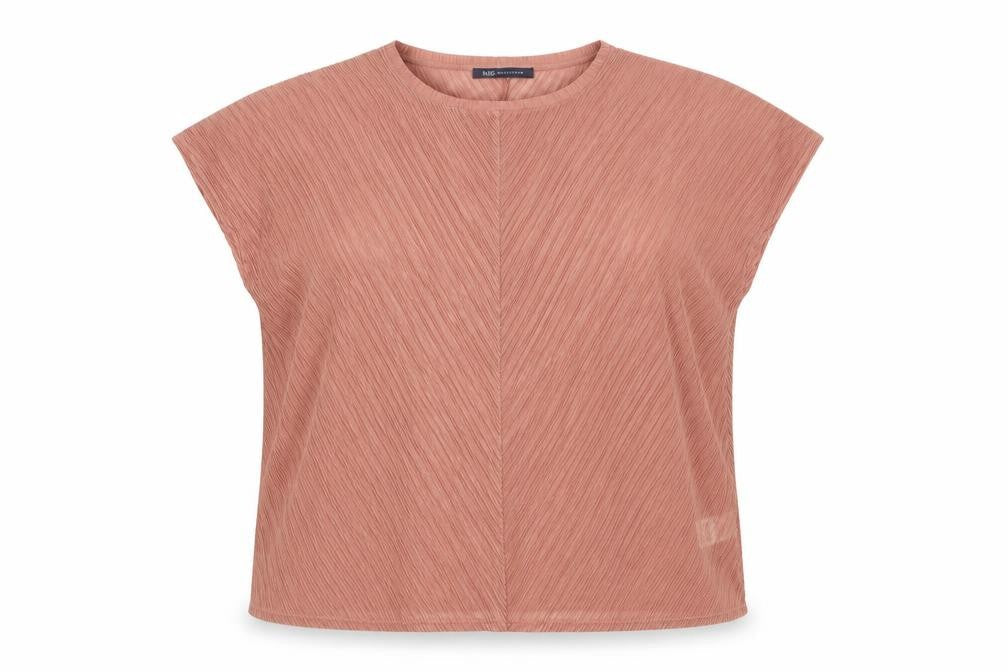 Marks and Spencer Womens Pink Polyester Basic Blouse Size 14 Round Neck