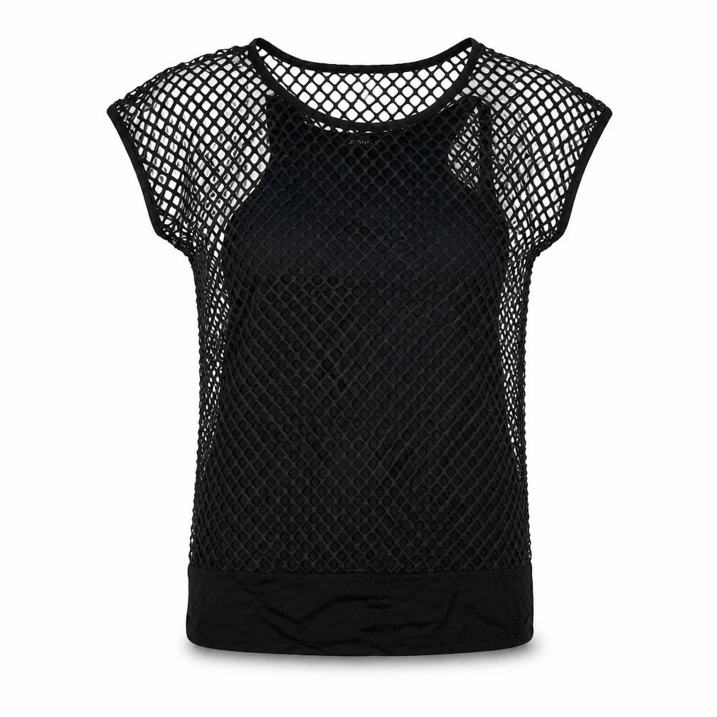 Melrose Womens Black Viscose Basic Blouse Size 14 Round Neck