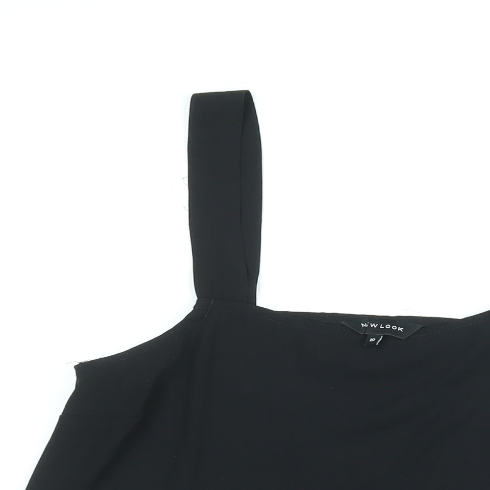 New Look Womens Black Polyester Camisole Blouse Size 10 Square Neck