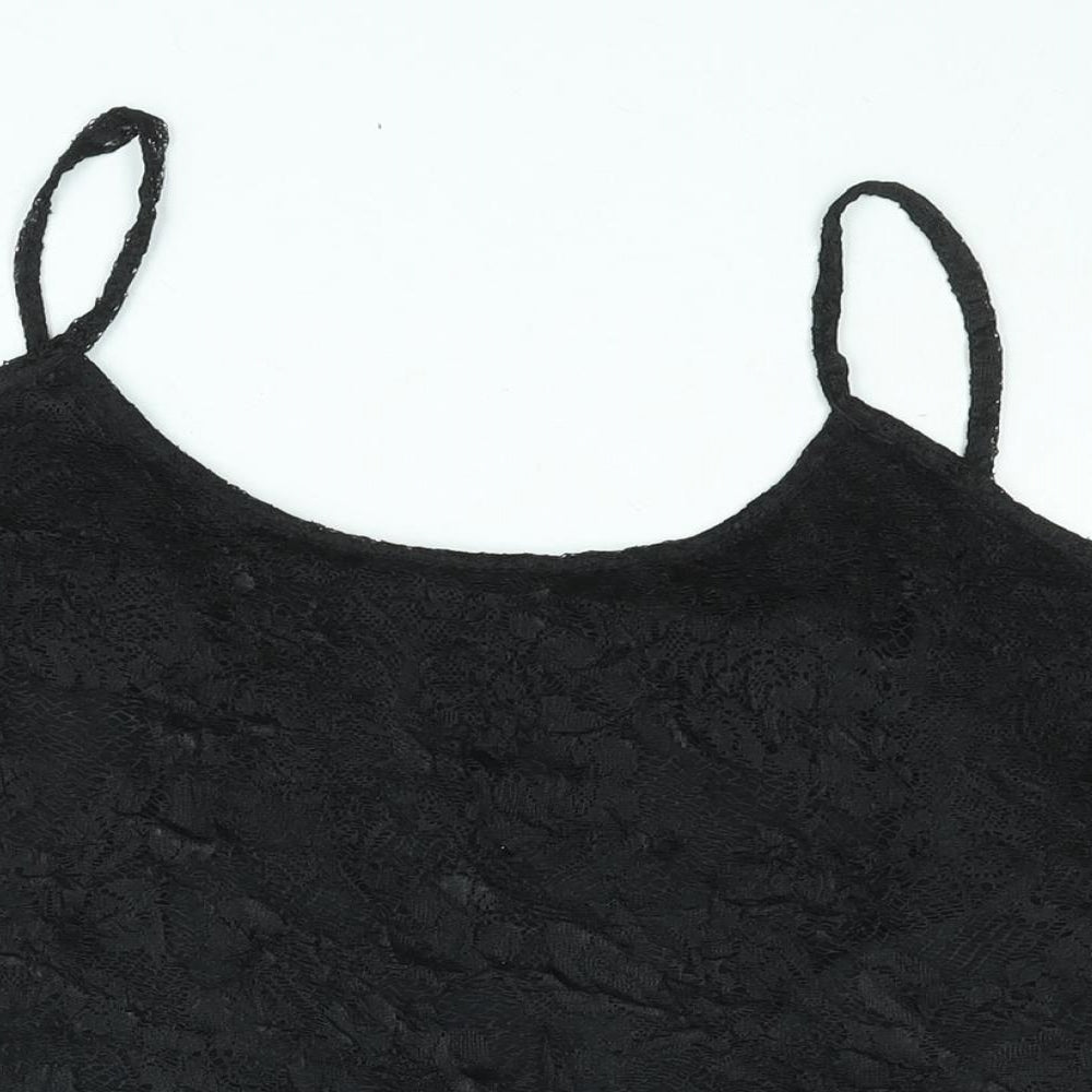 Berkertex Womens Black Polyester Camisole Blouse Size 16 Scoop Neck