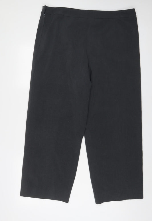 Enigma Womens Grey Polyester Trousers Size 40 in L27 in Regular Zip