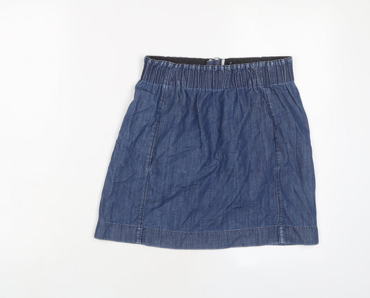 Club Manaco Womens Black Cotton Skater Skirt Size XS Zip