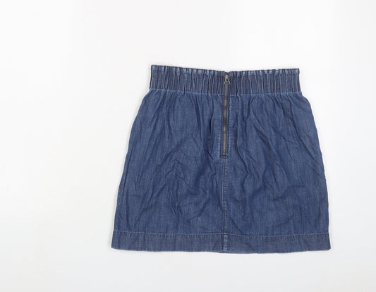 Club Manaco Womens Black Cotton Skater Skirt Size XS Zip