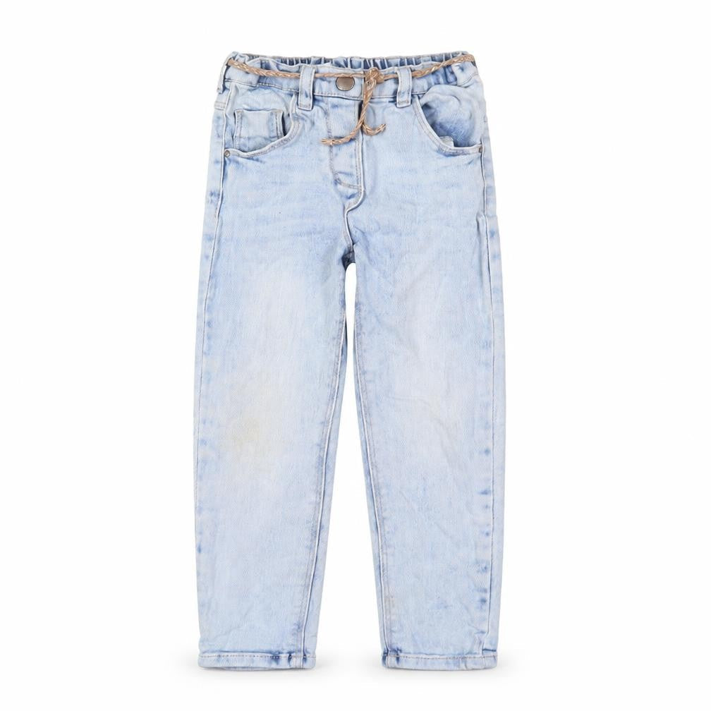 Next Girls Blue Cotton Straight Jeans Size 3-4 Years Regular Zip - Belted
