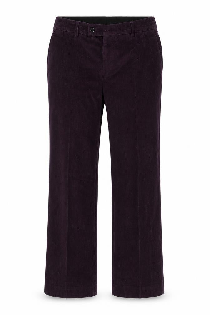 Tiger Womens Purple Cotton Trousers Size 34 L29 in Regular Zip - Short Leg