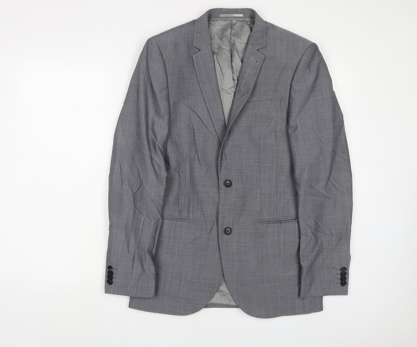 NEXT Mens Grey Wool Jacket Suit Jacket Size 36 Regular