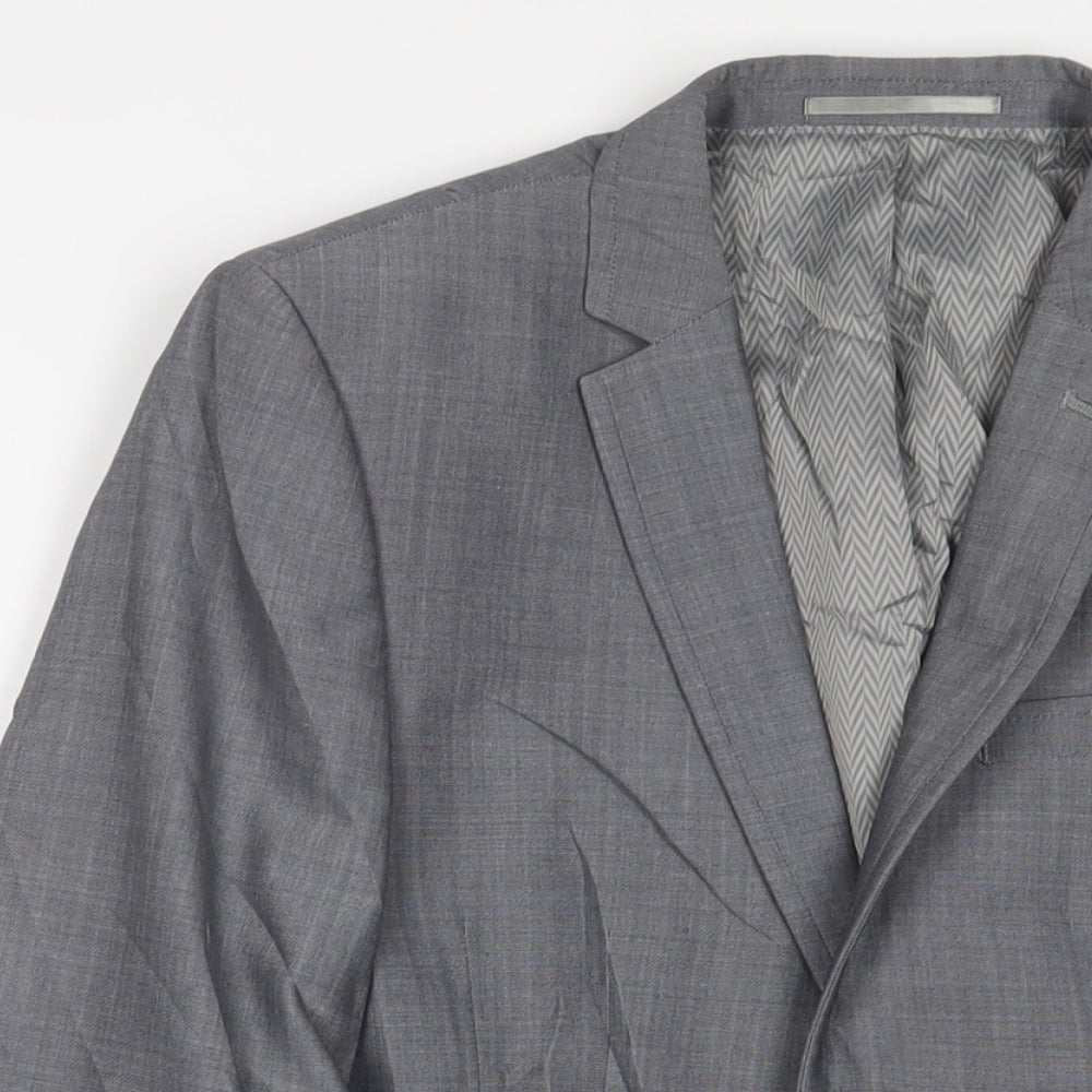 NEXT Mens Grey Wool Jacket Suit Jacket Size 36 Regular