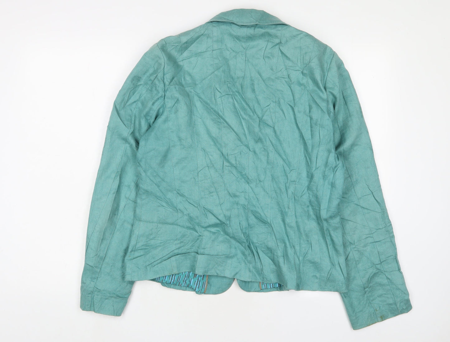 Per Una Womens Blue Jacket Blazer Size 16 Button