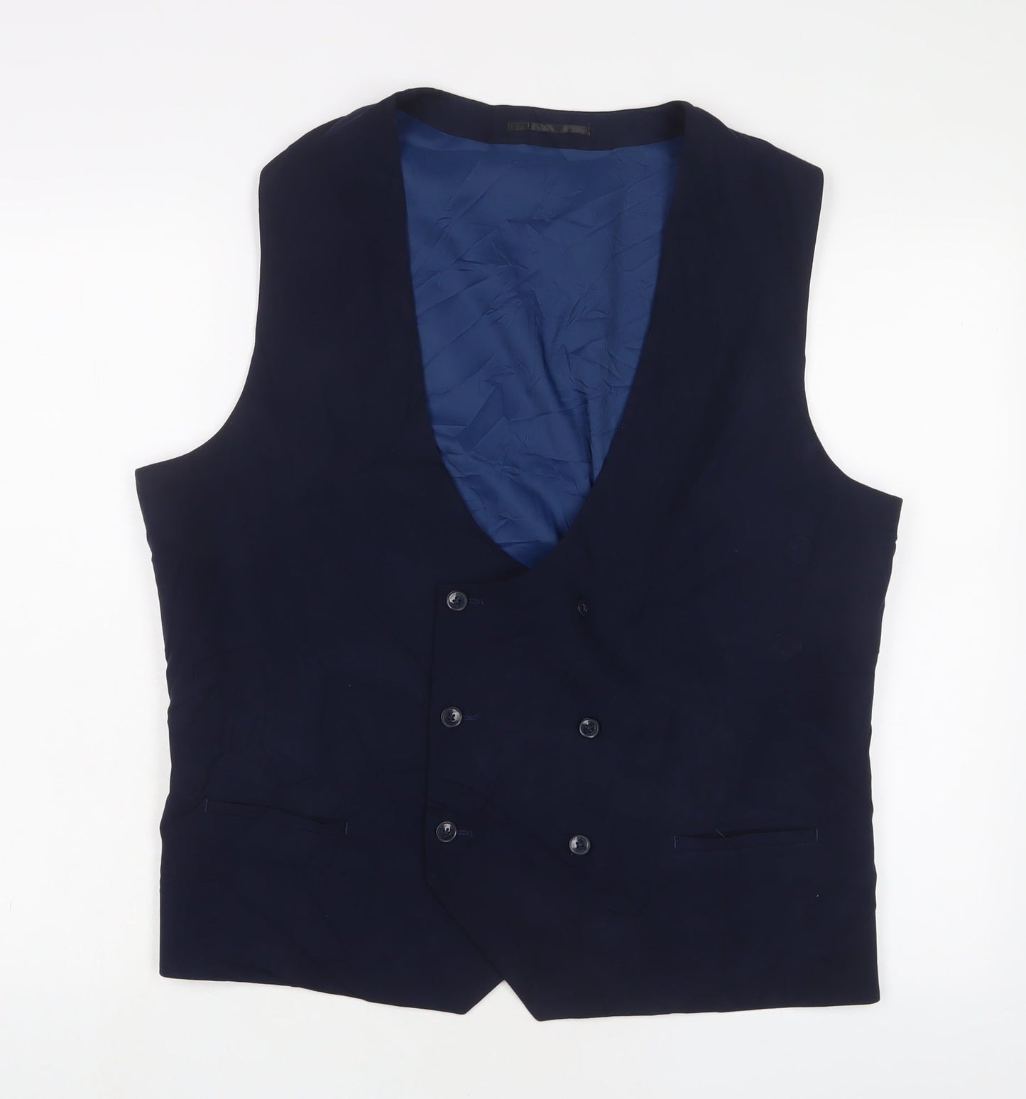 OneSixFive Mens Blue Polyester Jacket Suit Waistcoat Size 46 Regular