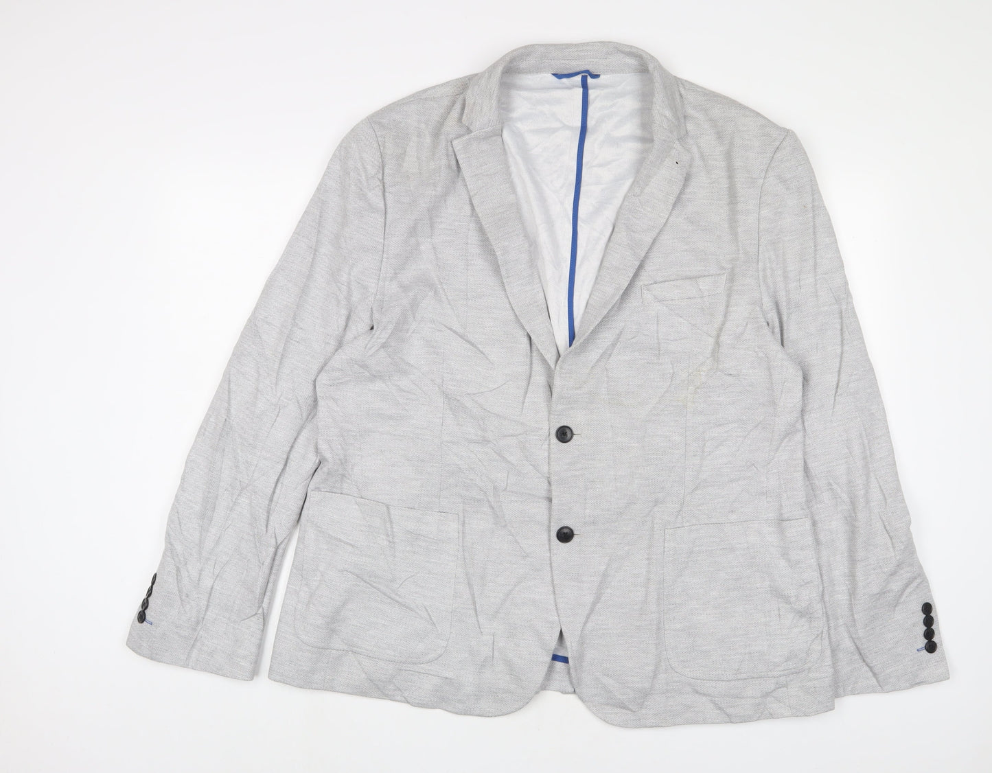 NEXT Mens Grey Viscose Jacket Suit Jacket Size 48 Regular