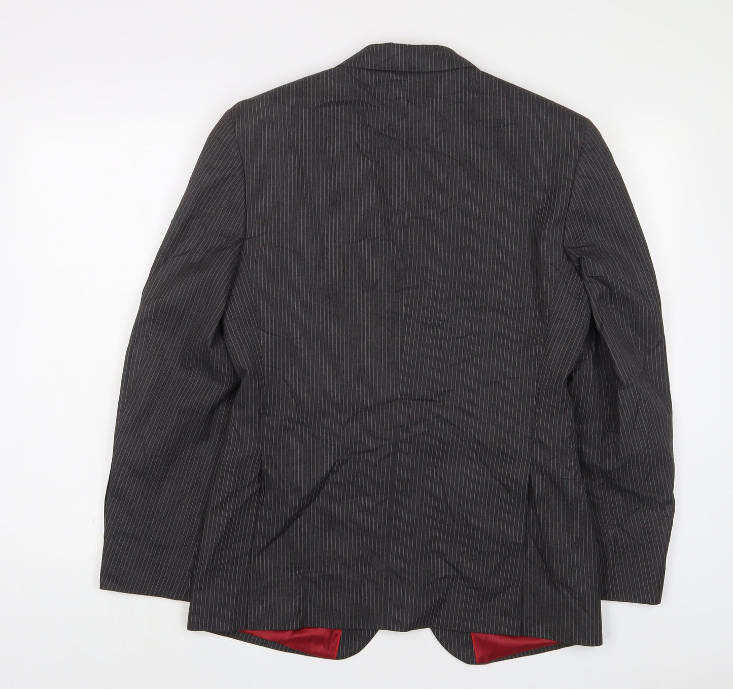 Marks and Spencer Mens Grey Striped Wool Jacket Suit Jacket Size 36 Regular