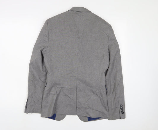 Burton Mens Grey Polyester Jacket Suit Jacket Size 34 Regular