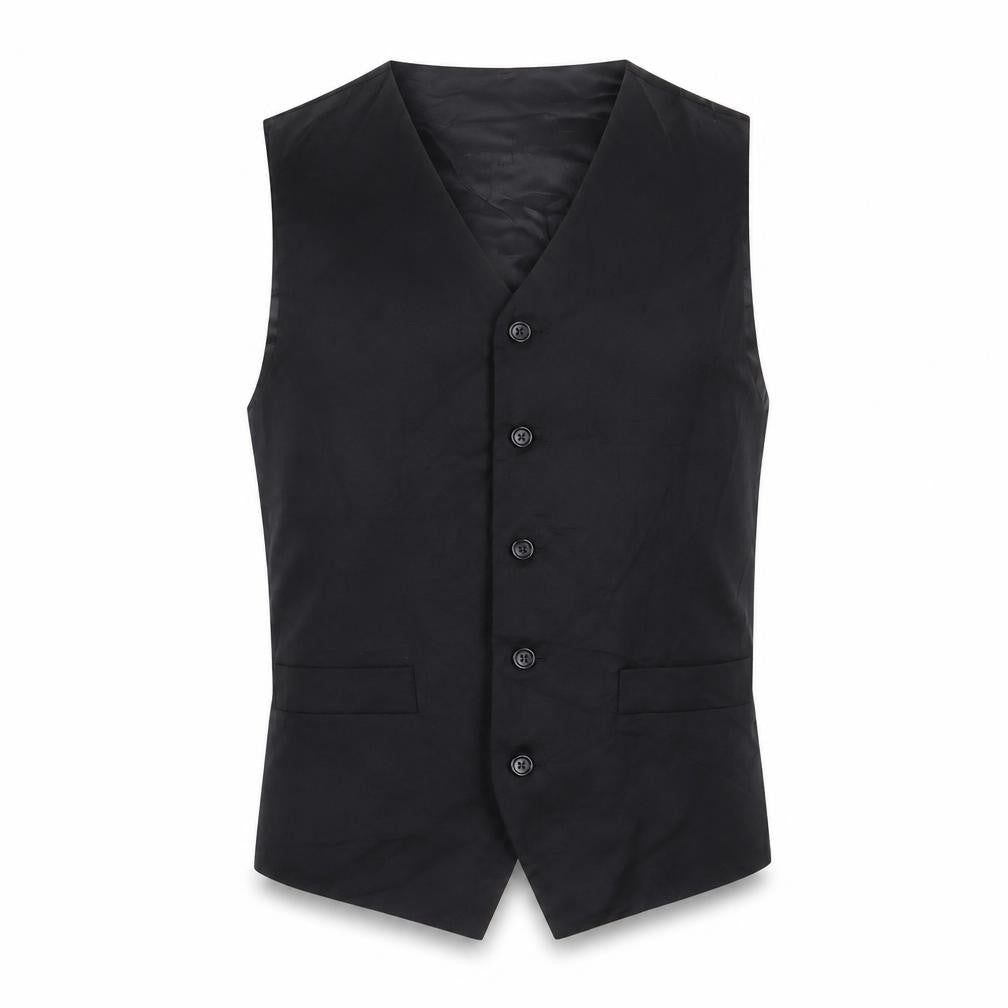 Black in White Mens Black Wool Jacket Suit Waistcoat Size 34 Regular