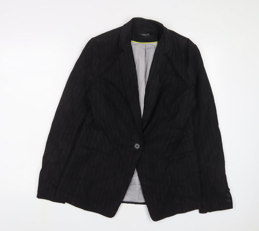 NEXT Womens Black Jacket Blazer Size 14 Button