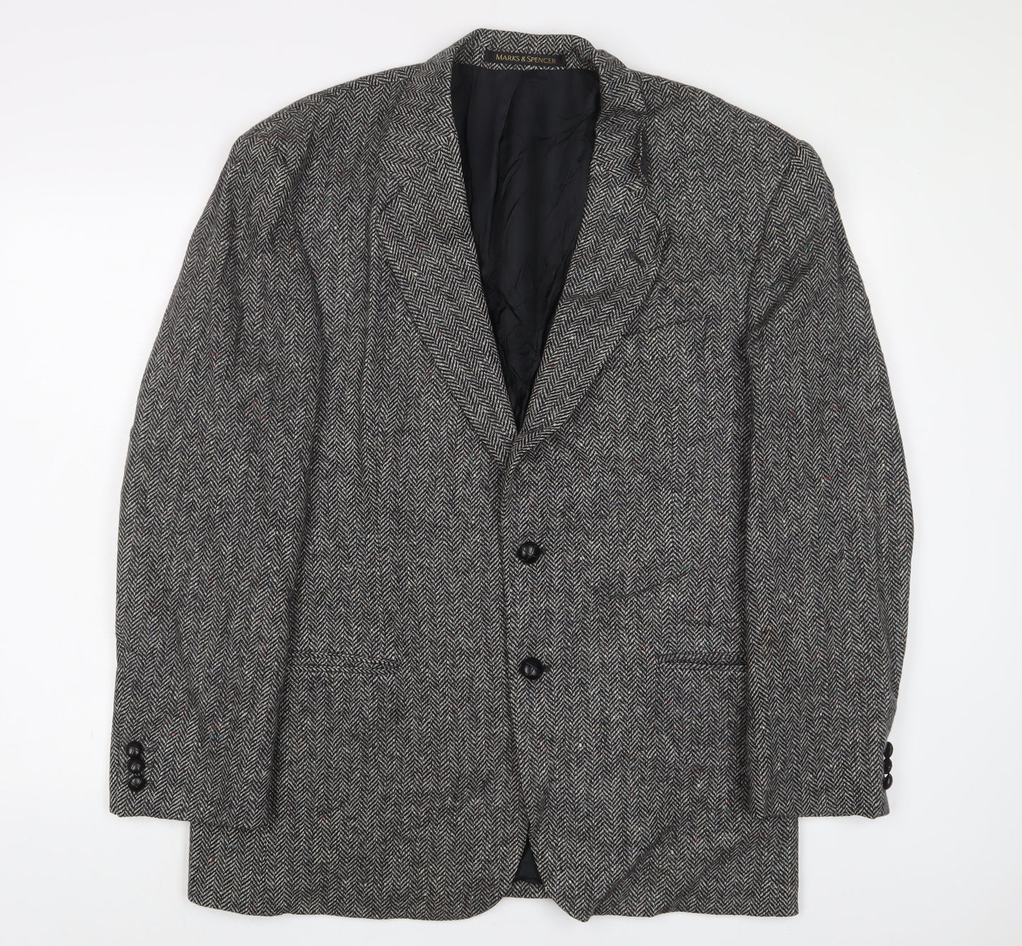 Marks and Spencer Mens Grey Wool Jacket Suit Size 42 Regular