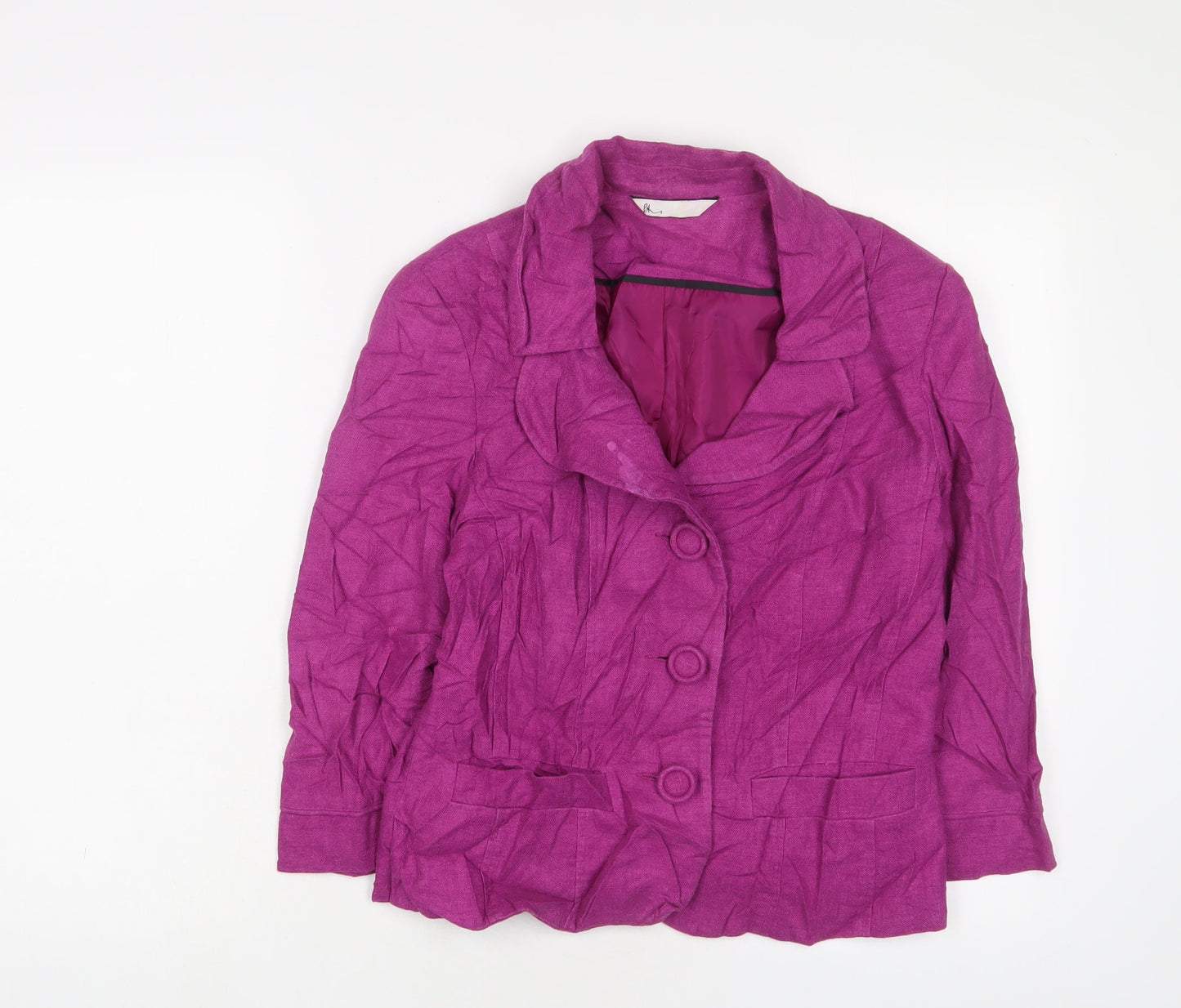 BHS Womens Purple Jacket Blazer Size 12 Button