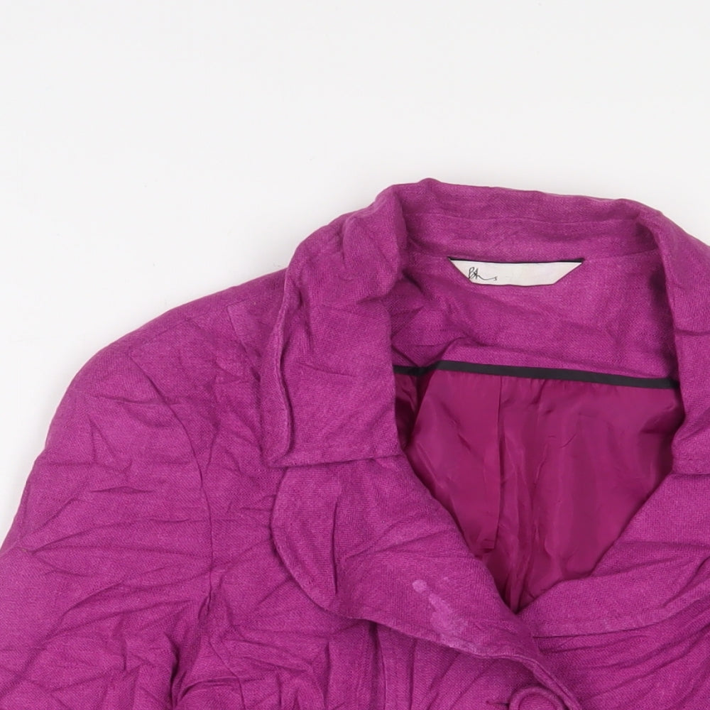 BHS Womens Purple Jacket Blazer Size 12 Button