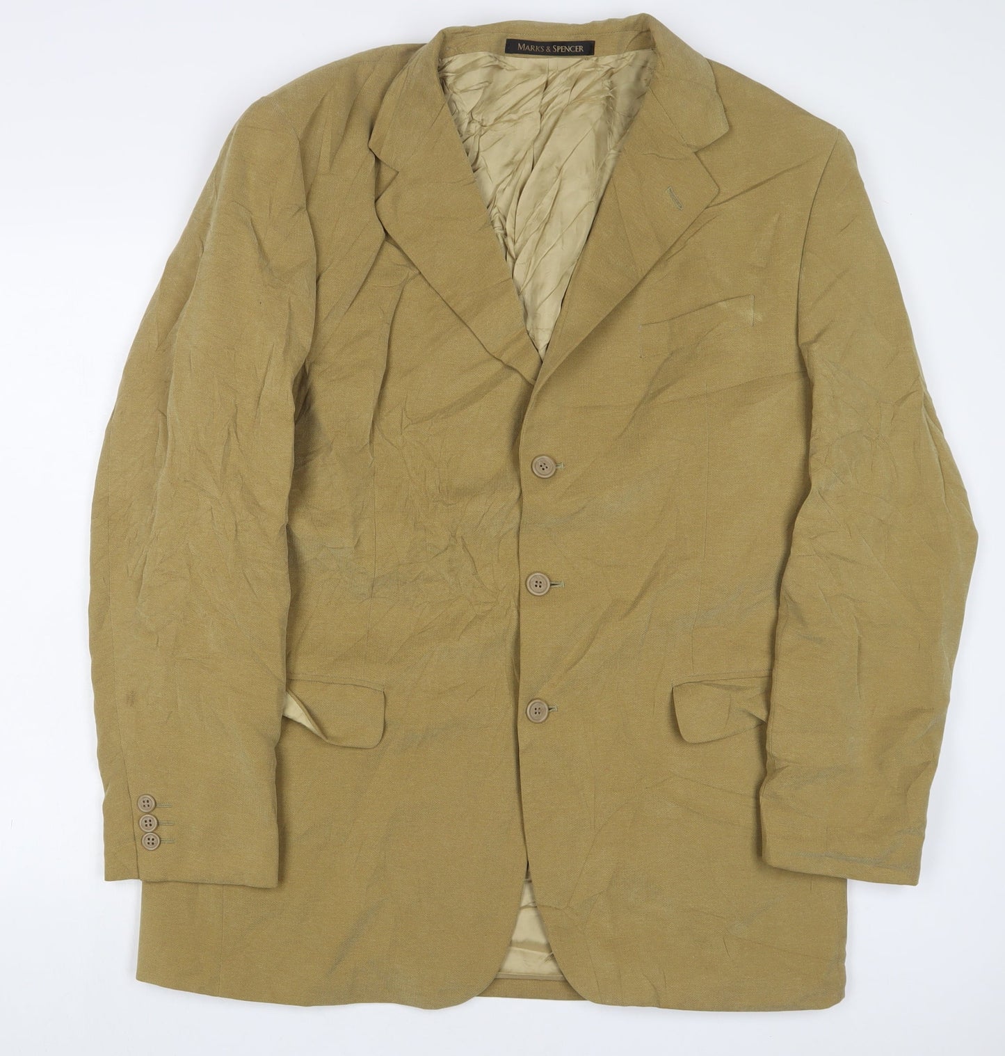 Marks and Spencer Mens Brown Polyester Jacket Suit Jacket Size 44 Regular