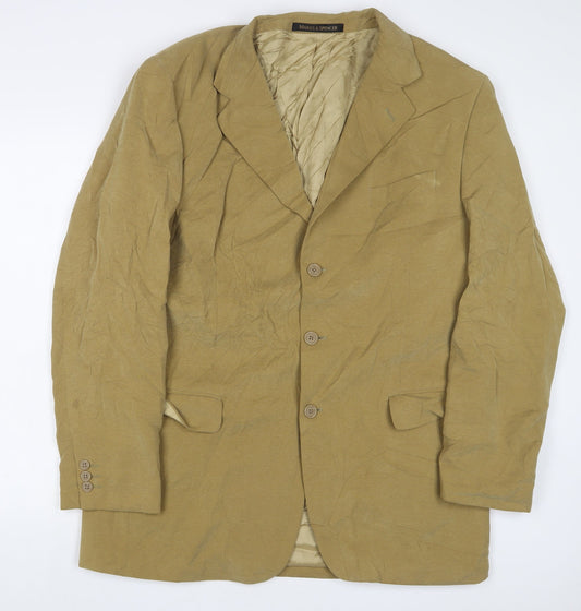 Marks and Spencer Mens Brown Polyester Jacket Suit Jacket Size 44 Regular