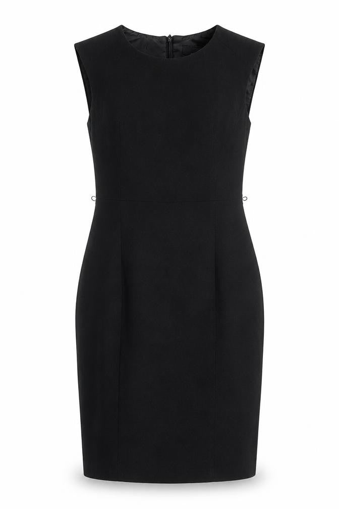 Oasis Womens Black Polyester Pencil Dress Size 8 Round Neck Zip