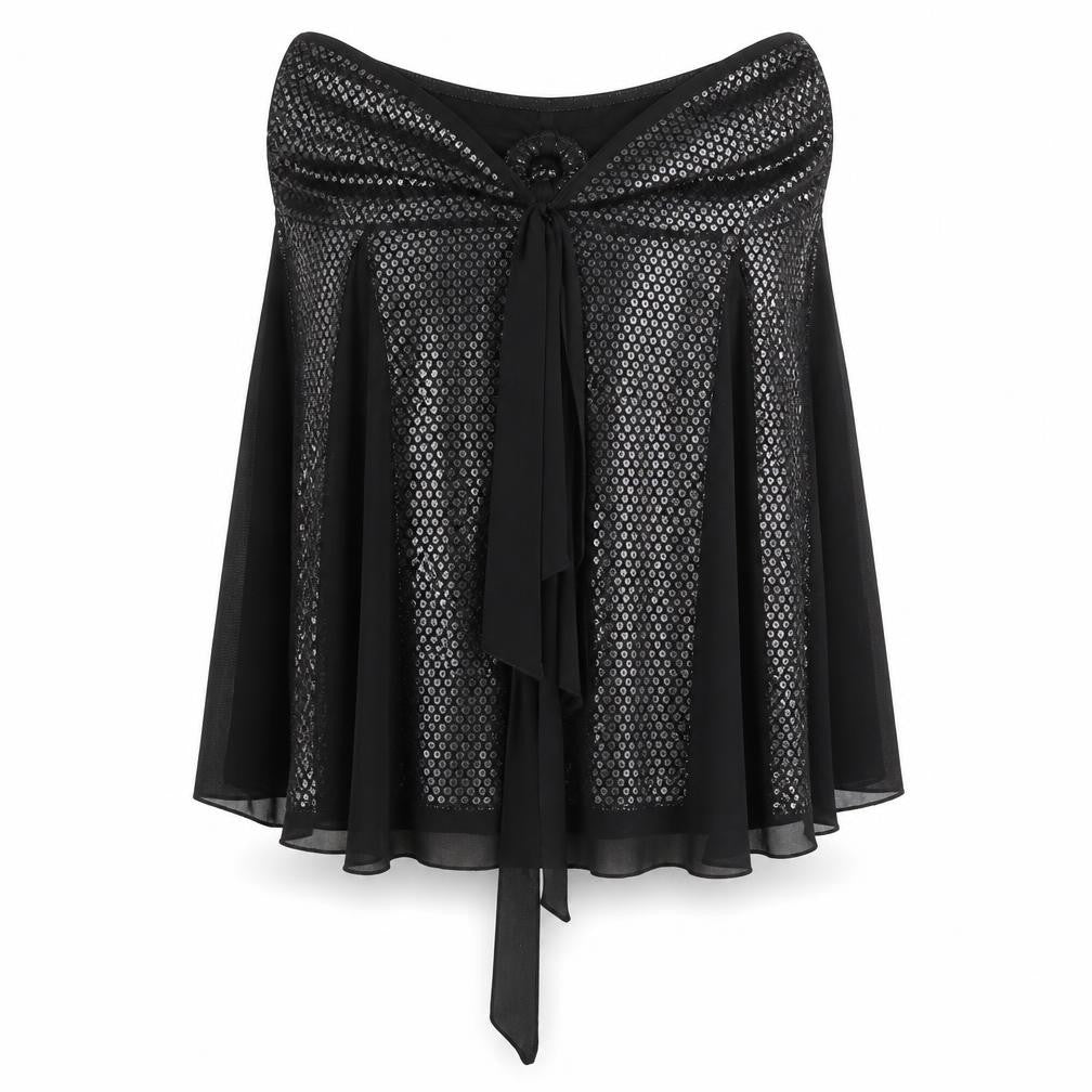 Quiz Womens Black Viscose Tunic Blouse Size 16 Off the Shoulder