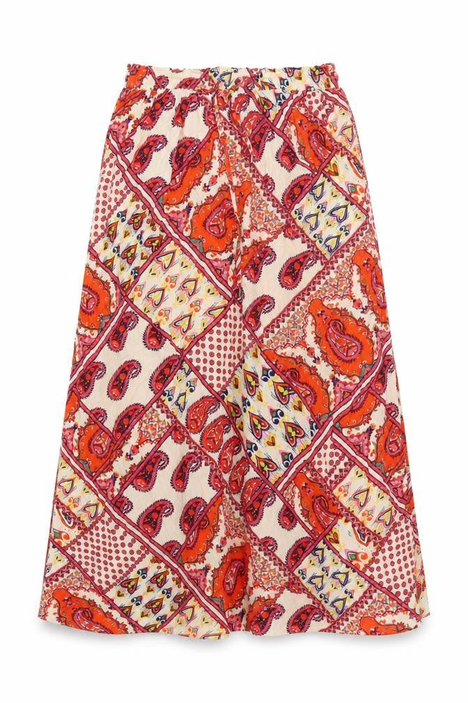 M&Co Womens Multicoloured Geometric Viscose A-Line Skirt Size 10