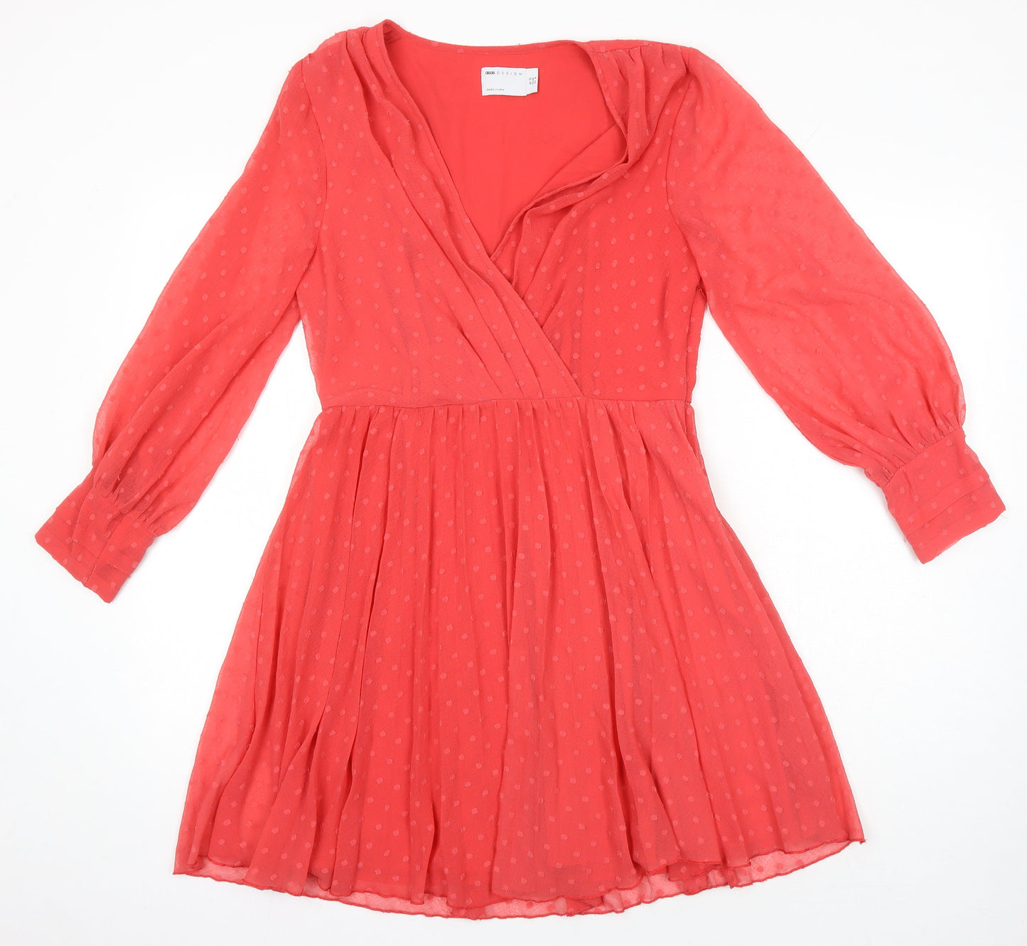 ASOS Womens Purple Polyester A-Line Size 12 V-Neck Zip