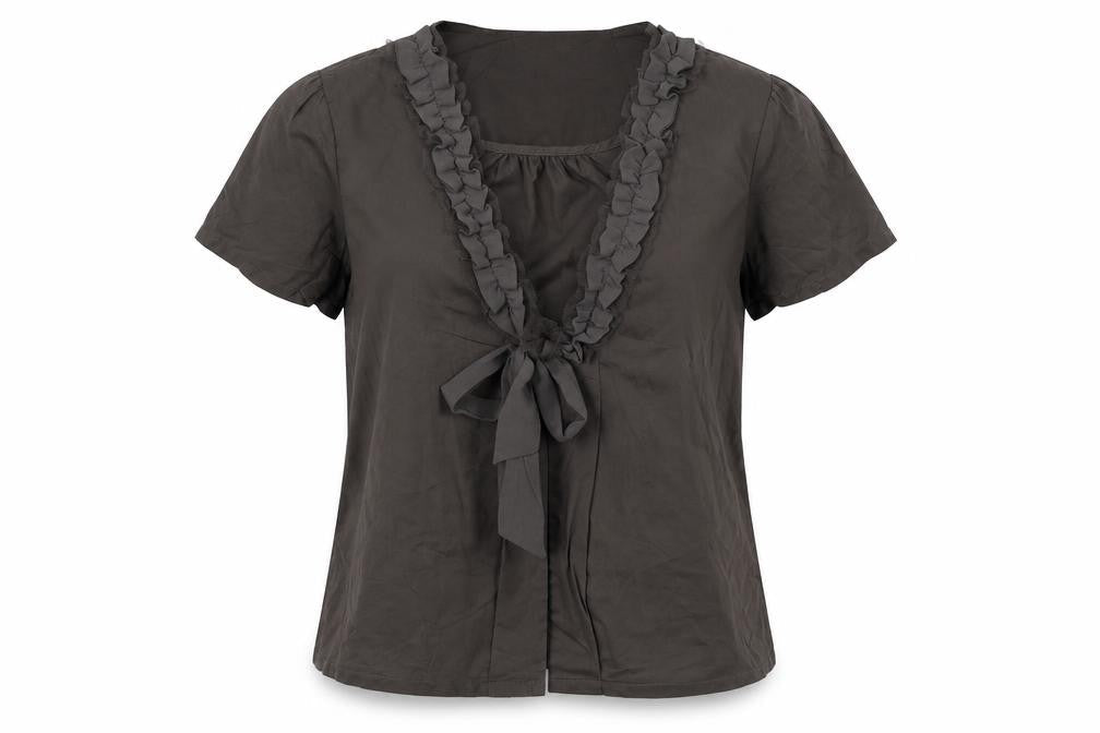 Bega Womens Brown Polyester Basic Blouse Size XL Round Neck
