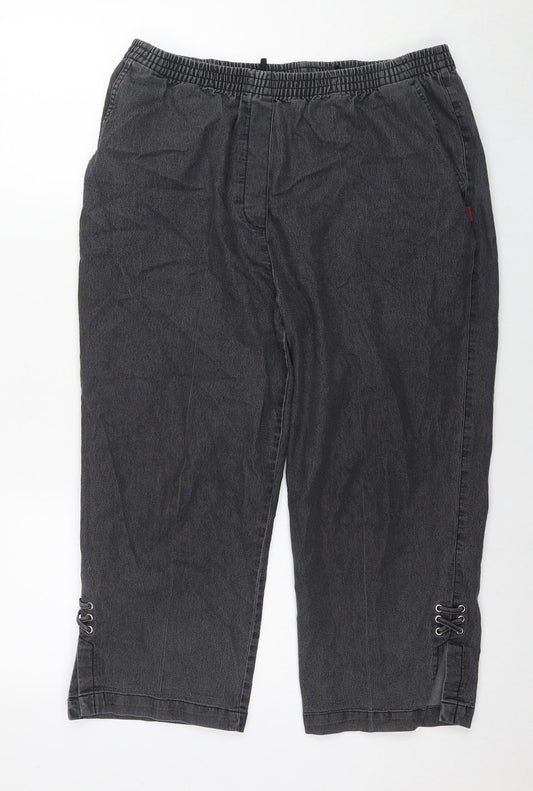 Mian Womens Grey Cotton Capri Jeans Size 24 L20 in Regular