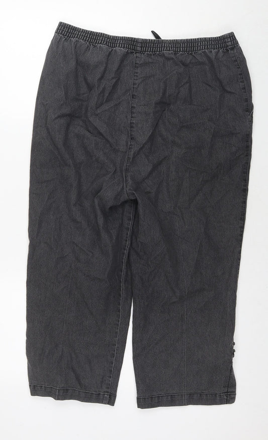 Mian Womens Grey Cotton Capri Jeans Size 24 L20 in Regular
