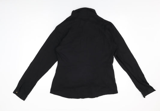 VERO MODA Womens Black Cotton Basic Button-Up Size XL Collared