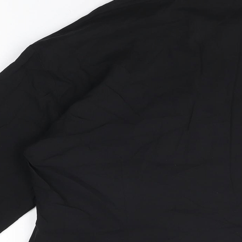 VERO MODA Womens Black Cotton Basic Button-Up Size XL Collared