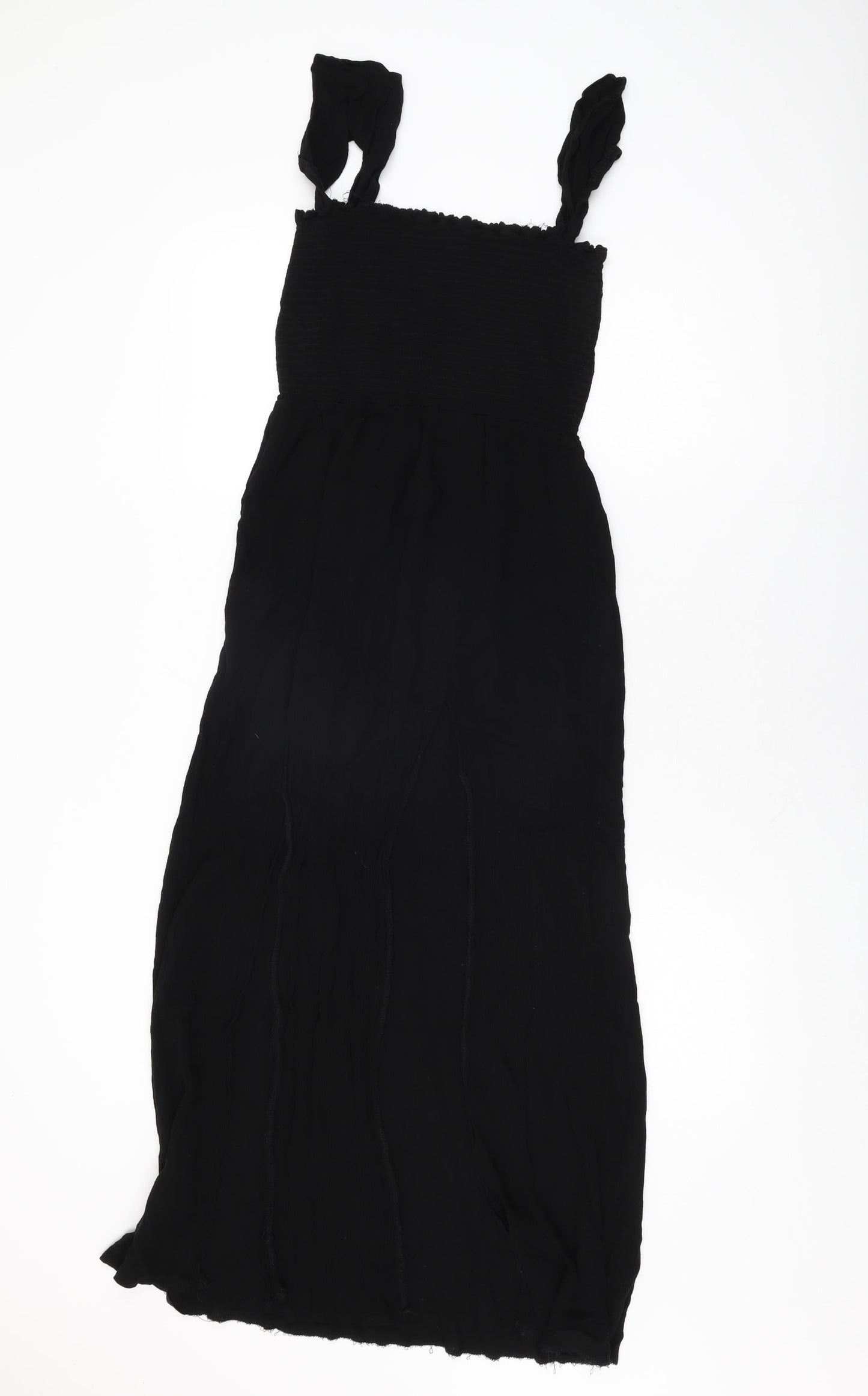 New Look Womens Black Polyester Maxi Size L Square Neck Pullover