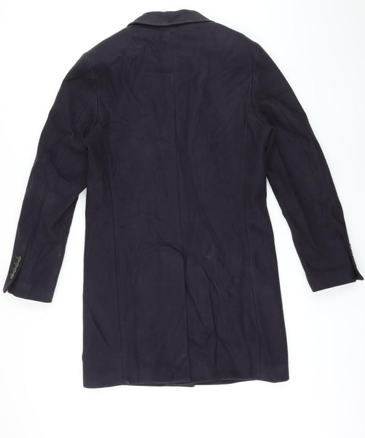 EL GANSO Mens Blue Overcoat Coat Size M Button